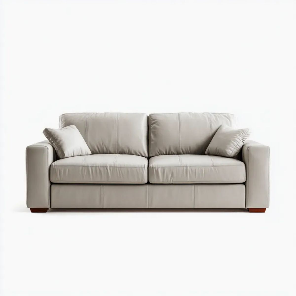 Sofa dwuosobowa ecru z tapicerką z ekoskóry PU 180 x 90 x 85 cm