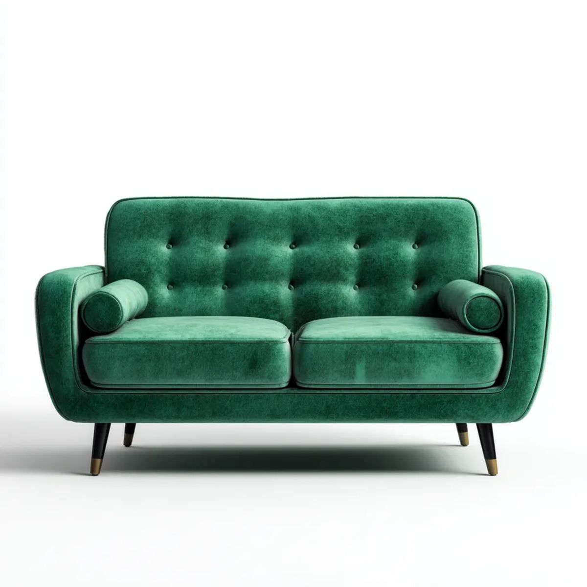 Dwuosobowa sofa z aksamitu poliestrowego zielona 156 x 82 x 84 cm