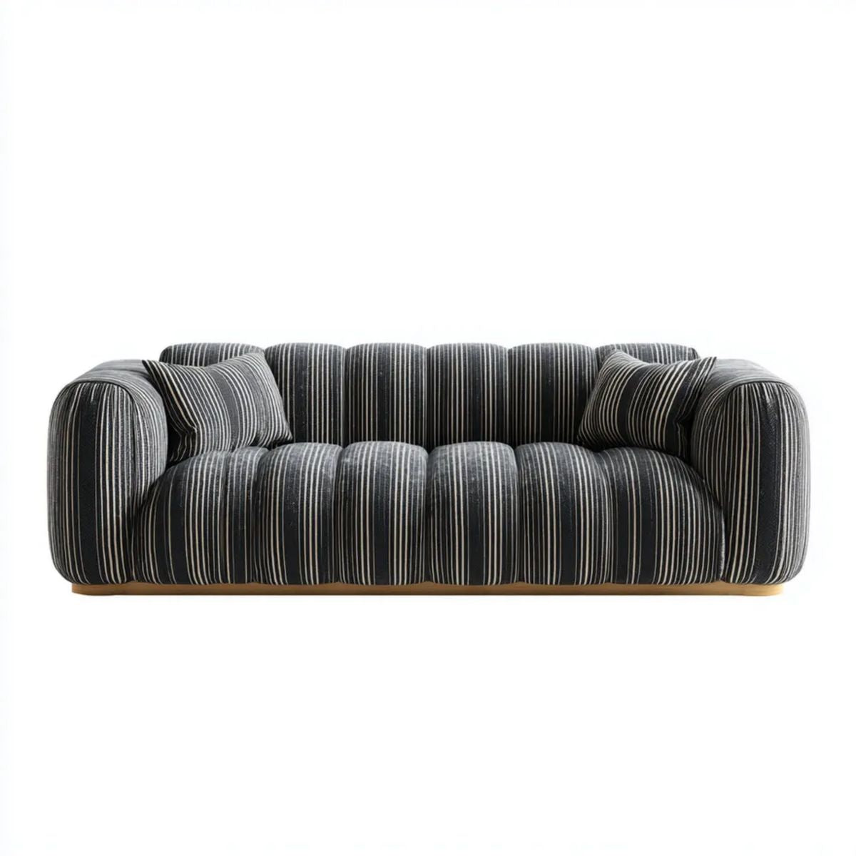 Dwuosobowa sofa poliestrowa czarno-biała 180 x 95 x 75 cm