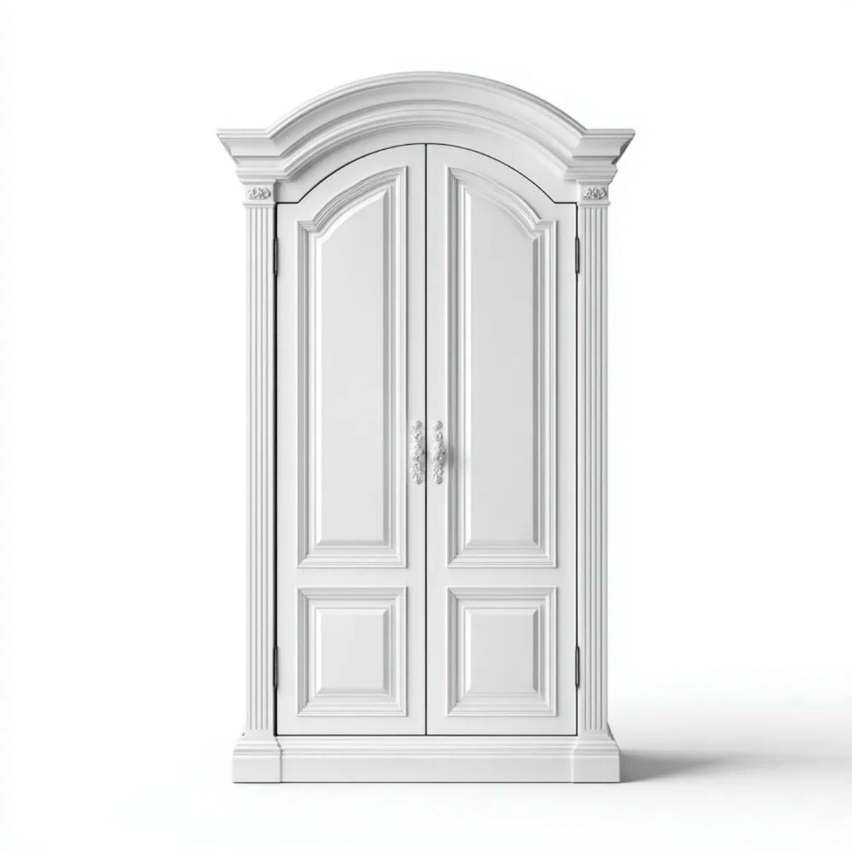 Klasyczna szafa dwudrzwiowa biała z MDF 120 × 60 × 220 cm