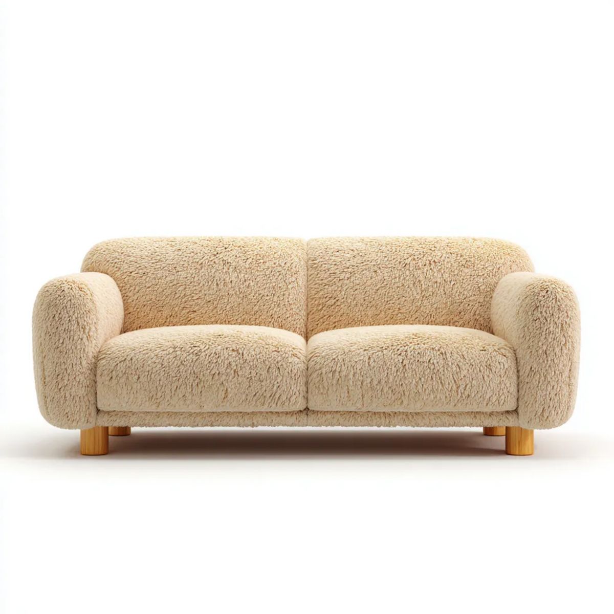 2-osobowa sofa beżowa z tapicerką poliestrową, 180 x 85 x 75 cm