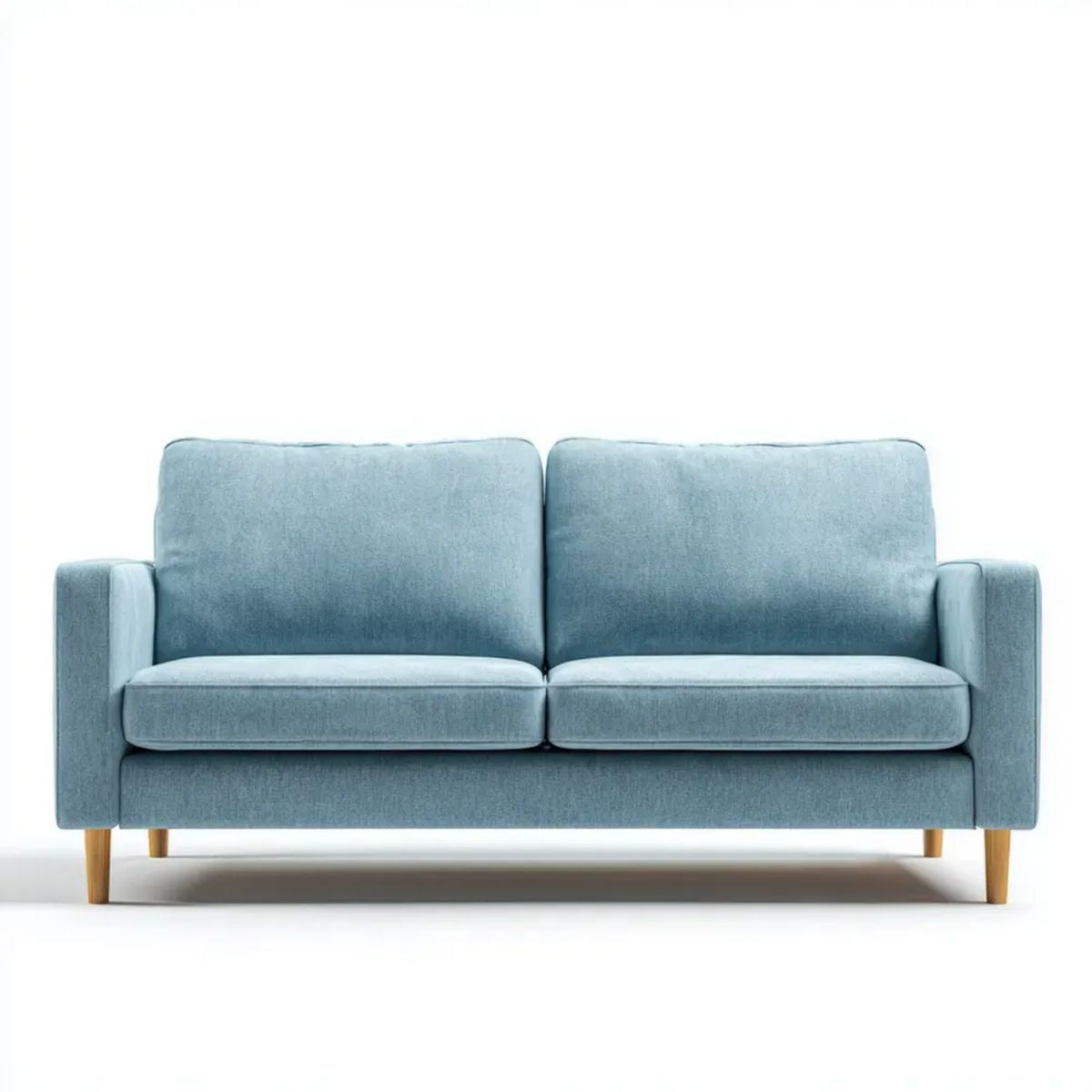 Dwuosobowa sofa z tkaniny welurowej, niebieska, 160 x 85 x 85 cm