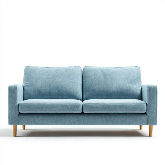 Dwuosobowa sofa z tkaniny welurowej, niebieska, 160 x 85 x 85 cm