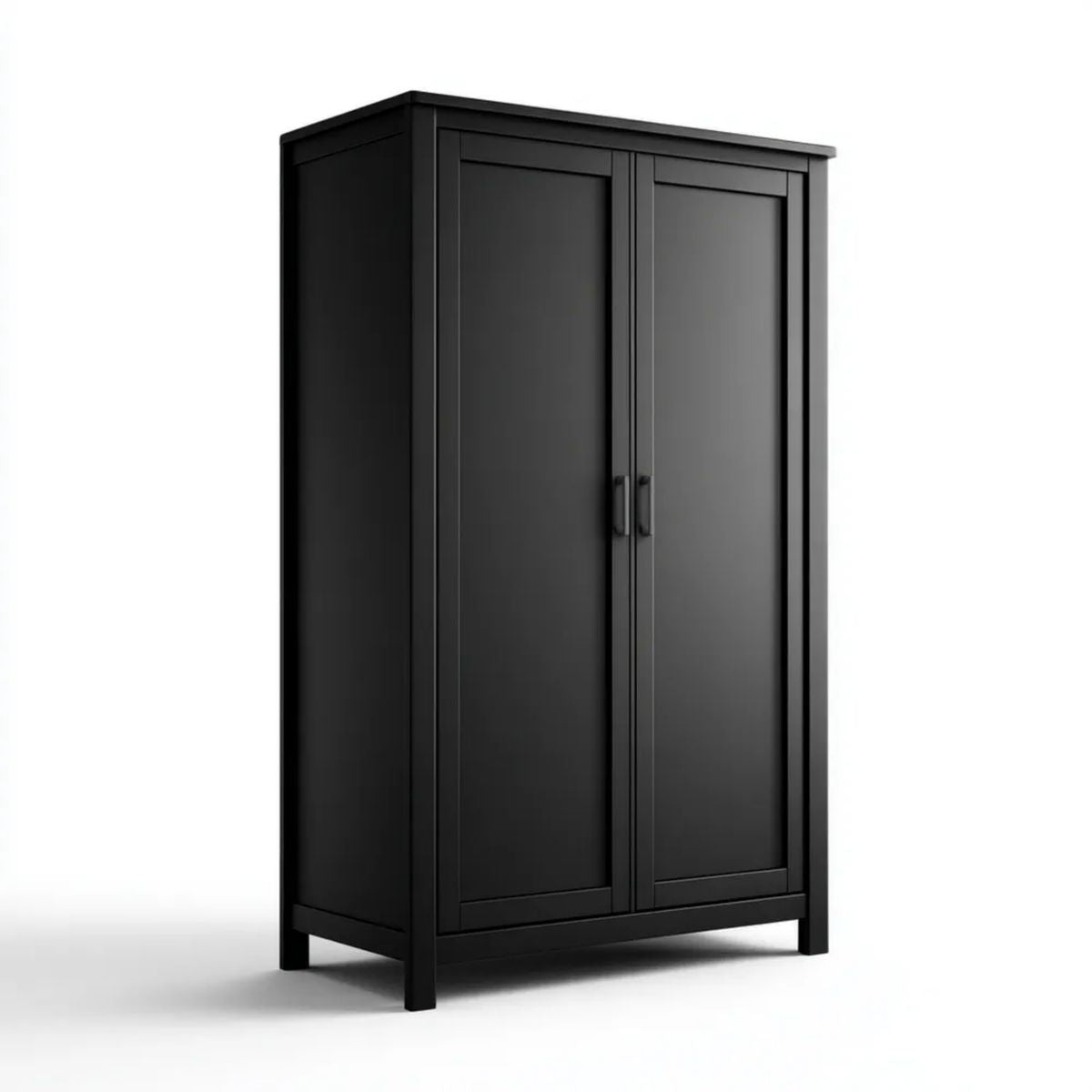Czarna szafa dwudrzwiowa z płyty MDF 100 x 55 x 200 cm
