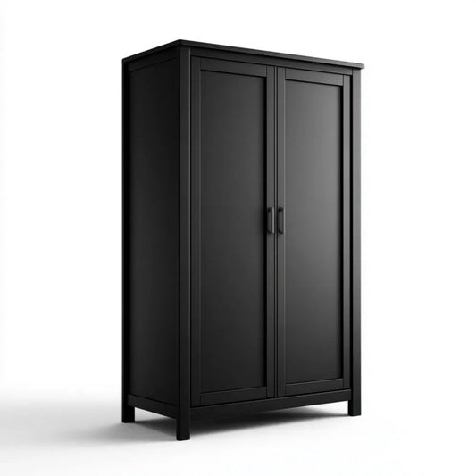 Czarna szafa dwudrzwiowa z płyty MDF 100 x 55 x 200 cm