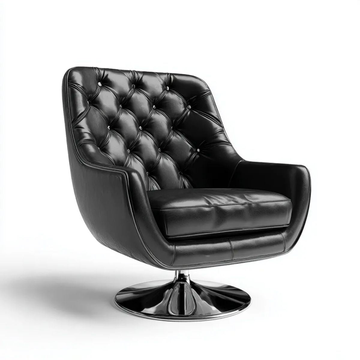 Fotel obrotowy ze skóry PU czarny 80 x 85 x 94 cm