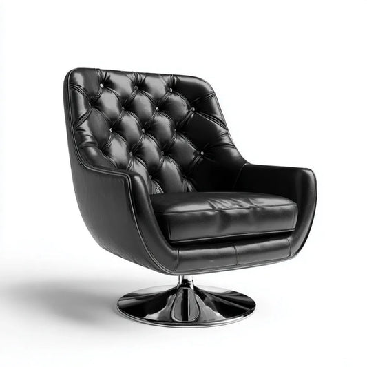 Fotel obrotowy ze skóry PU czarny 80 x 85 x 94 cm