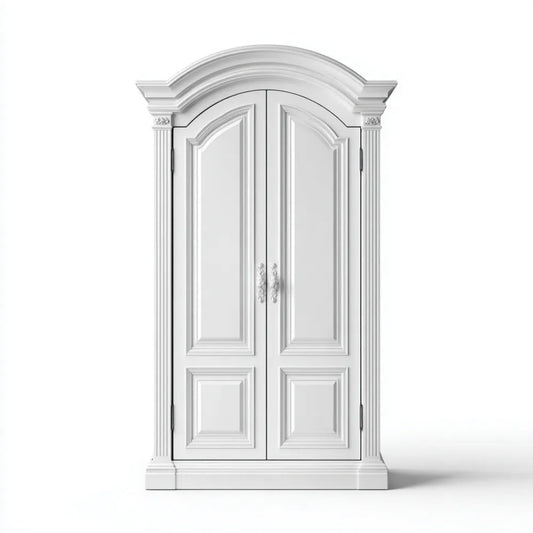 Klasyczna szafa dwudrzwiowa biała z MDF 120 × 60 × 220 cm