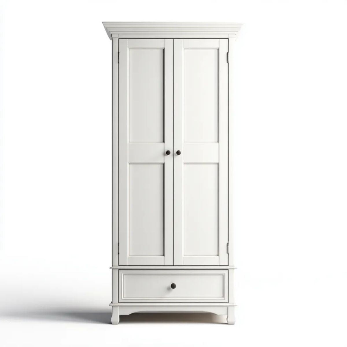 Biała dwudrzwiowa szafa z płyty MDF z szufladą 90 x 52 x 200 cm