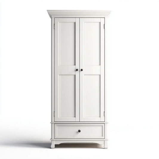 Biała dwudrzwiowa szafa z płyty MDF z szufladą 90 x 52 x 200 cm