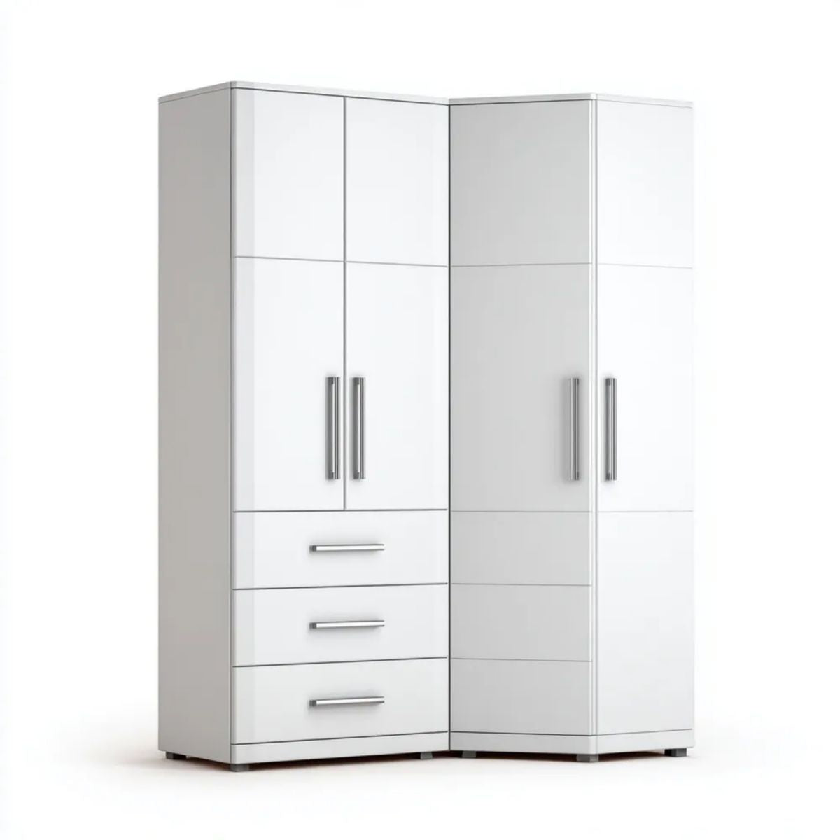 Zestaw 2 białych szaf z płyty wiórowej laminowanej 160 × 52 × 200 cm