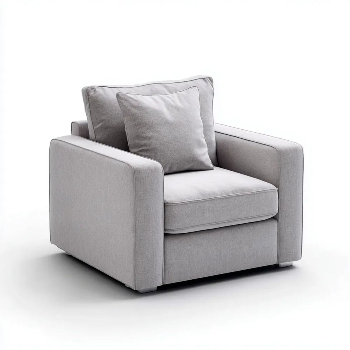 Szary fotel wypoczynkowy z tapicerką tekstylną 100 x 90 x 85 cm